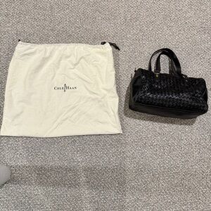 Cole Haan Women’s Black Woven Leather Handbag